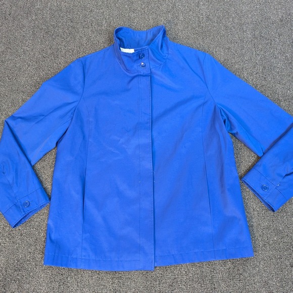 Orvis Jacket‎ Button Mock Neck Lightweight Rain Coat Blue Sz Medium - Picture 1 of 8